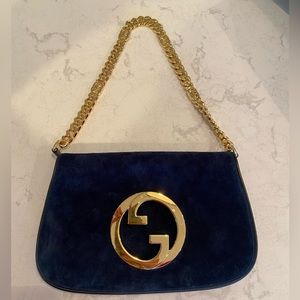 Gucci Blondie in Deep Blue Suede